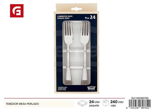 [140380782] Tenedor mesa perlado utensilio cubertería