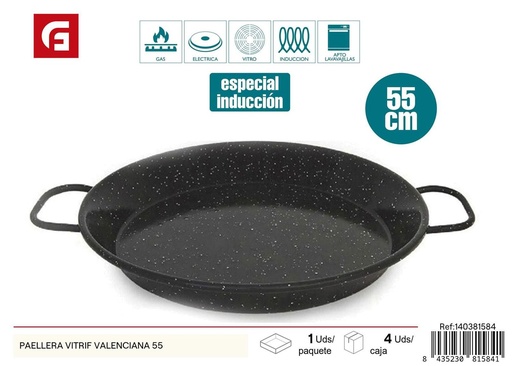 [140381584] Paellera vitrificada valenciana 55cm para cocina