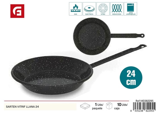 [140382295] Sartén vitrificada plana de 24 cm - Utensilios de cocina