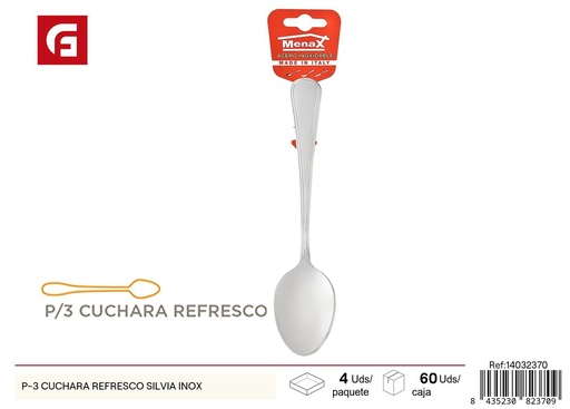 [14032370] Cucharas para refresco de acero inoxidable Silvia - Set de 3 piezas