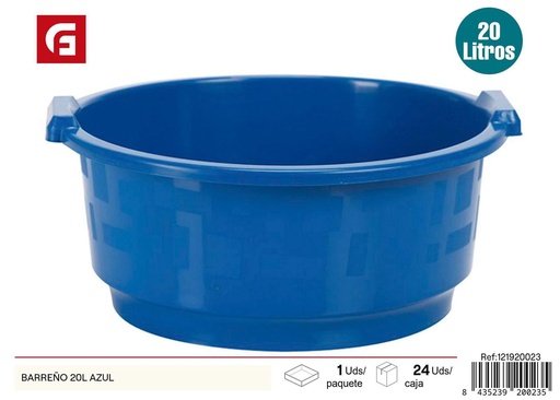 [121920023] Barreño azul de 20 litros - Cubos y utensilios de plástico