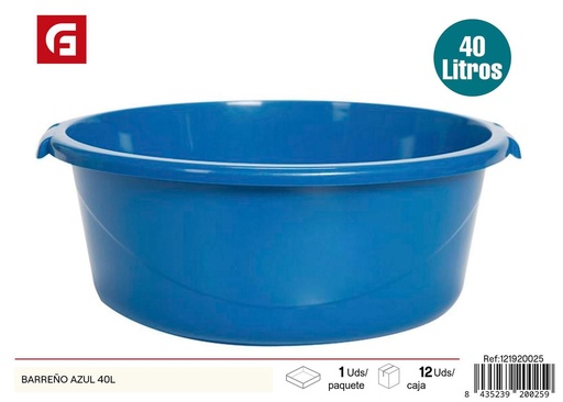[121920025] Barreño azul 40 L - Bañeras y cubos de plástico