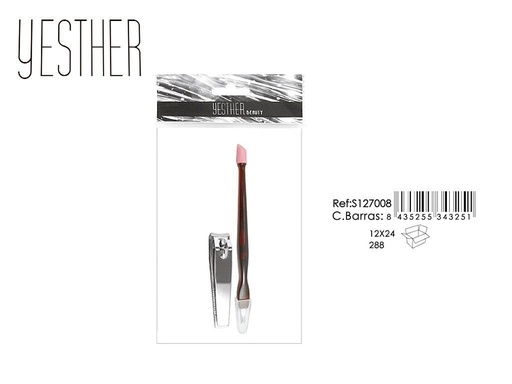 [S127008] Quitacutículas + Cortauñas 12/U - Kit para cuidado de uñas