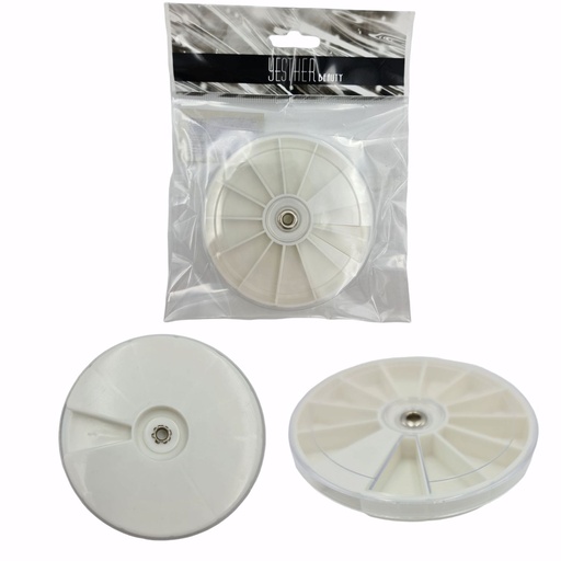 [8435255354011] Caja redonda de plástico con separadores 12 pcs - Envases y frascos