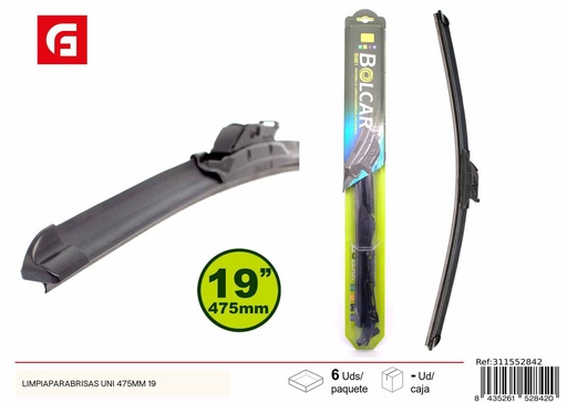 [311552842] Limpiaparabrisas uni 475mm 19" para coches