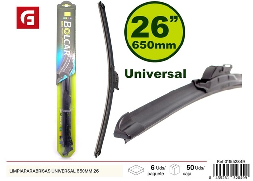 [311552849] Limpiaparabrisas universal 650mm 26 pulgadas