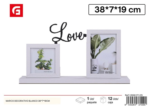 [190637129] Marco decorativo Blanco DM-8120 38X7X19 cm - Marcos de fotos decorativos