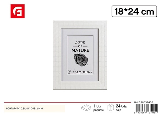 [190637416] Portafoto plástico color blanco PS-515 18x24cm para decoración