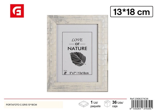 [190637434] Portafoto gris PS-513 13x18cm para decoración
