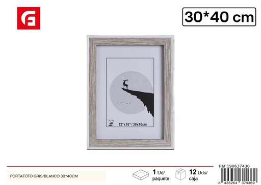 [190637436] Portafoto gris/BL DM-894 30x40 cm - Marco de fotos decorativo