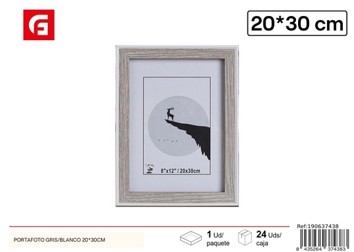 [190637438] Portafoto gris/blanco DM-894 20X30 cm - Marcos decorativos