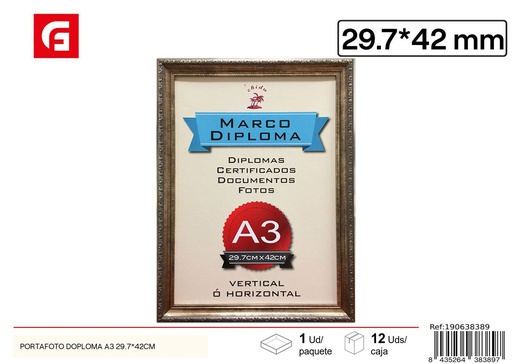 [190638389] Marco diploma A3 PS-638 29.7x42cm para certificados