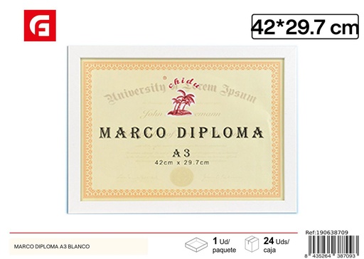 [190638709] Marco diploma A3 blanco DM-873