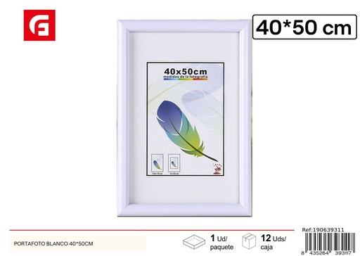 [190639311] Portafoto blanco PVC-604 40x50 cm - Decoración de fotos