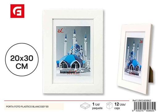 [190160862] Portafotos plástico blanco 20*30 cm - Marco decorativo