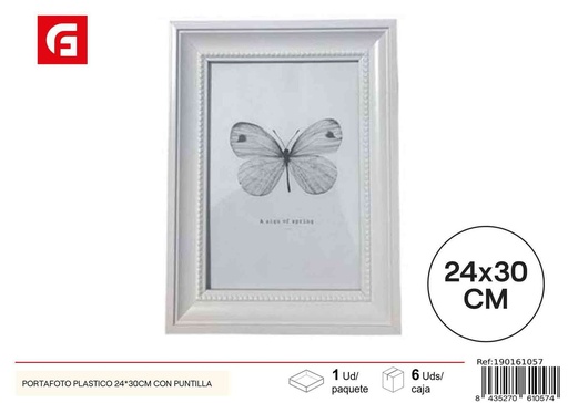[190161057] Portafoto plástico 24*30 cm con puntilla - Marcos decorativos
