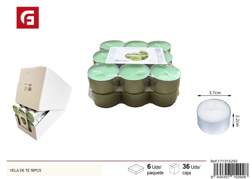 [171315292] Vela de té 18pcs manzana - Ambientador aromático