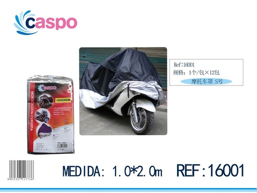 [171316001] Cubierta para motocicleta S 100x200cm protectora y resistente