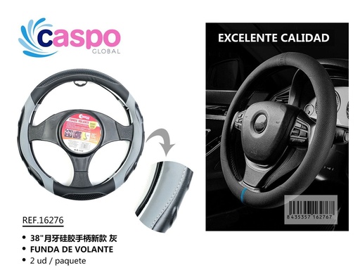 [171316276] Funda de volante gris 38cm para protección y decoración del coche