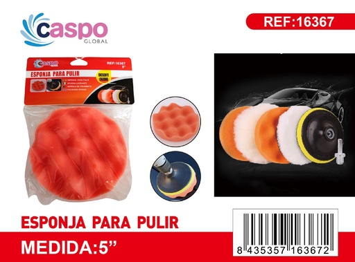 [171316367] Esponja para pulir de 5'' naranja