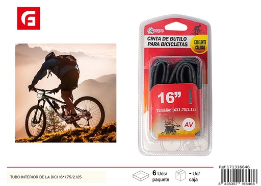 [171316646] Tubo interior de bicicleta 16x1.75/2.125 NT-004 - Accesorios de ciclismo