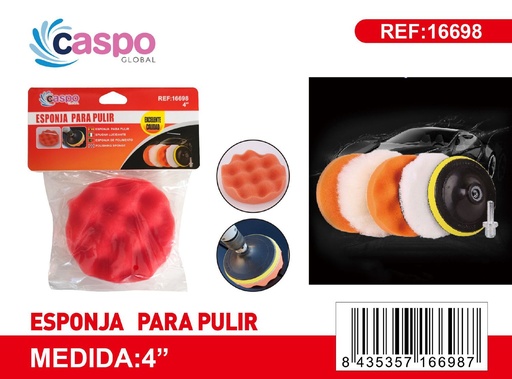 [171316698] Esponja para pulir 4 pulgadas roja para limpieza de automóviles