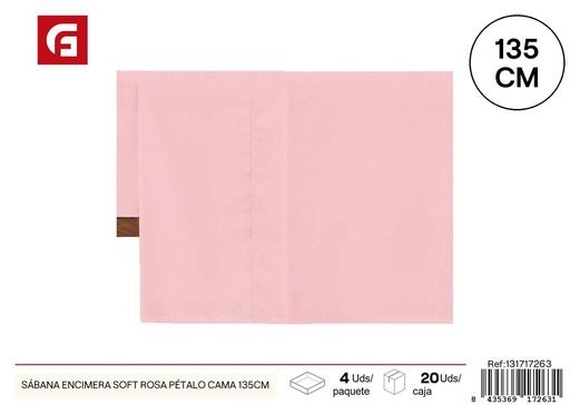 [131717263] Sábana encimera Soft rosa pétalo cama 135cm para cama