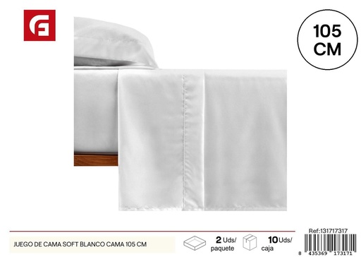 [131717317] Juego de cama blanco para cama de 105cm