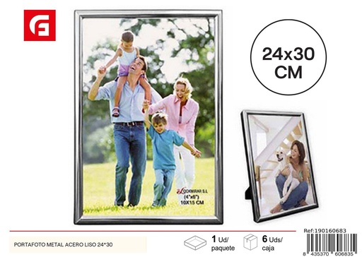 [190160683] Portafoto de metal acero liso 24 x 30 cm - Artículos decorativos