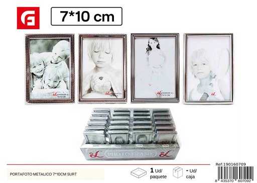 [190160709] Portafoto metálico 7*10 cm surtido - Marco decorativo para fotos