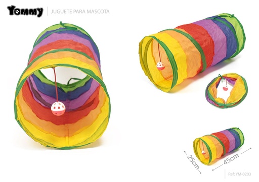 [YM0203] Juguete túnel para mascotas 25x45 cm - Accesorios para gatos