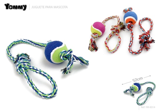 [YM0314] Juguete de tenis en nudo 52 cm - Juguetes para mascotas
