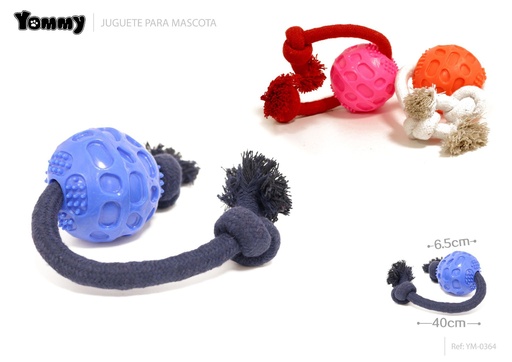 [YM0364] Juguete de lana con pelota 1.5 x 6.5 x 40 cm - Juguete para mascotas