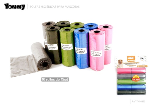 [YM0395] Bolsa de excrementos de colores 10x15cm - Accesorios para mascotas