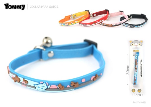 [YM0426] Correa de gato con diseño de espina de pescado 10mm de PVC
