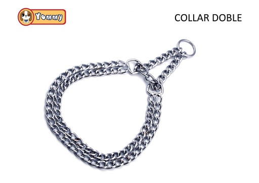 [YM0533] Collar doble de hierro 2.0mm x 40cm para mascotas