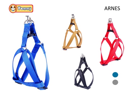 [YM0557] Arnés de nylon de color sólido 2.5*55-85CM - Accesorios para mascotas