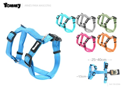 [YM0586] Arnés reflectante rectangular para perro 1.5/25-40 cm - Accesorios para mascotas