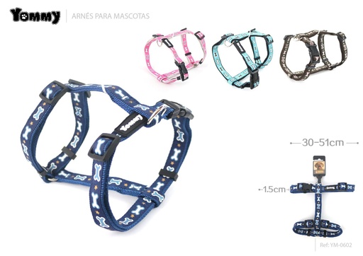 [YM0602] Arnés hueso 1.5*30/51cm - Accesorio para mascotas