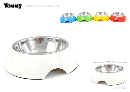 [YM0693] Comedero para perro de acero inoxidable 22x8 cm resistente y duradero