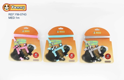 [YM0743] Arnés y correa para hámster 1.0 cm - Accesorios para mascotas