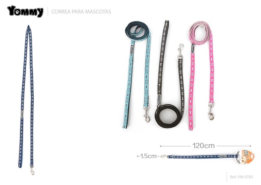 [YM0785] Correa para perro con hueso 1.5*120cm para mascotas