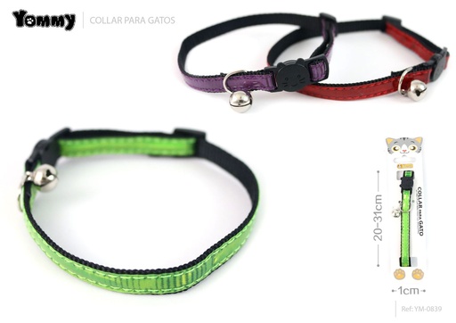 [YM0839] Collar de gato reflectante 1.0*20-31 cm - Accesorios para mascotas