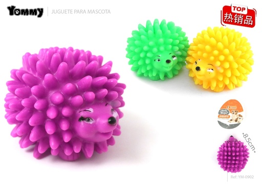 [YM0902] Juguete de vinilo erizo D8.5cm para mascotas