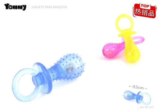 [YM1013] Juguete TPR chupete transparente para mascotas (9.5 cm) - Juguetes y accesorios para mascotas