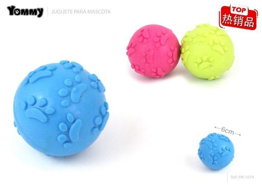 [YM1019] Juguete TPR bola de huella 6 cm - Juguetes para mascotas