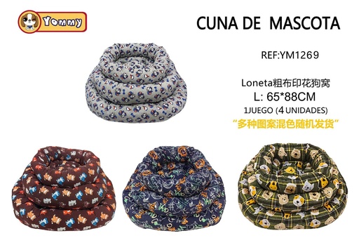 [YM1269] Cuna de perro redonda de 100*80cm con 4 unidades - Accesorios para mascotas