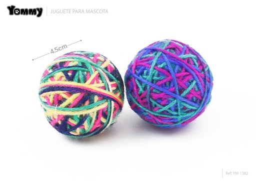 [YM1382] Juguete para gato - Pelotas de lana 4.5cm 2 unidades