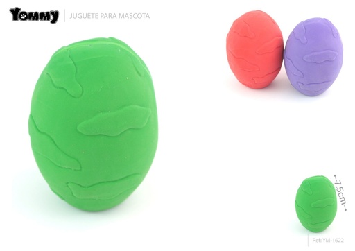 [YM1622] Juguete látex huevo 7.5cm - Accesorios para mascotas