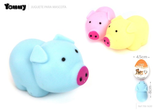 [YM1630] Juguete de vinilo cerdo 8x4.5cm - Juguetes para mascotas